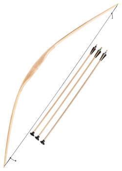 Børnebue i Træ med 3 Pile – ca. 120 cm