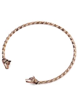 Viking Halsring med Ulvehoveder