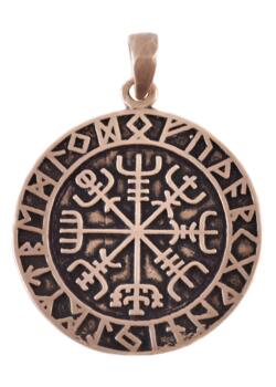 Vegvísir vedhæng i bronze