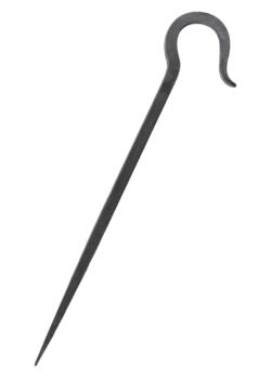 Håndsmedet teltpløk i stål – ca. 34 cm