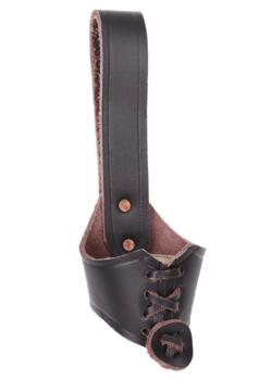 Bælteholder til drikkehorn i læder