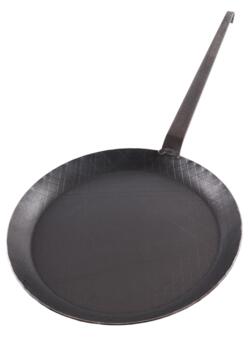 Stegepande i smedejern med krog-håndtag