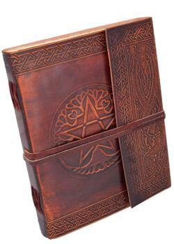 Læderdagbog med pentagram