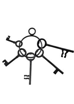 Fangevogter nøglering med 5 jernnøgler