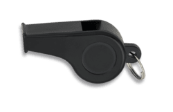 Sort fløjte med ring – lille, let og effektiv