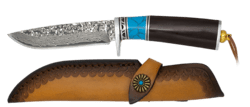 Damaskuskniv med ibenholt og resin