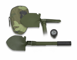 Foldeskovl med hakke og kompas