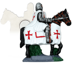 Magnet “White Templar på hest med sværd”