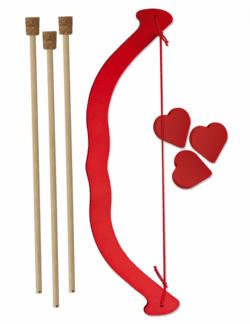 Træbue med pile -  legesæt rød