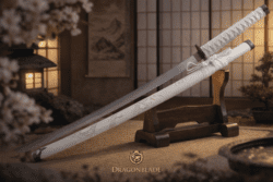 Ornamental katana med dragegravering