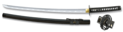Katana med sort viklet håndtag –