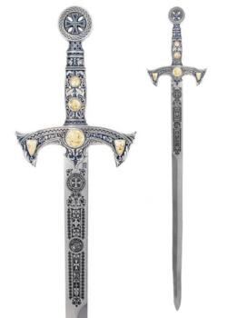 Templarsværd – Sølv med blå kontraster