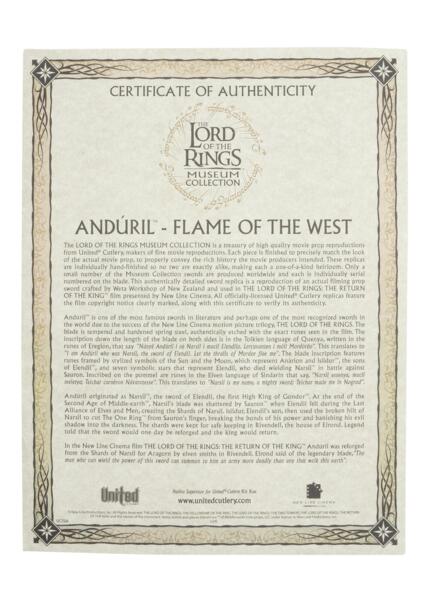 Andúril – Museum Collection