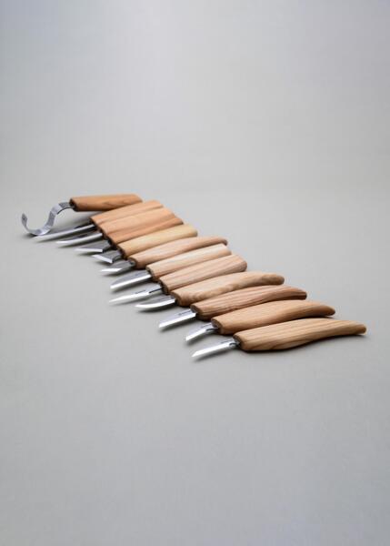 Træskærersæt med 12 knive
