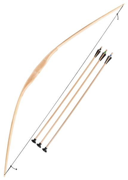 Børnebue i Træ med 3 Pile – ca. 120 cm