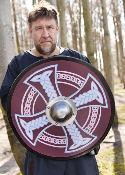Vikinge Rundskjold med Keltisk Kors