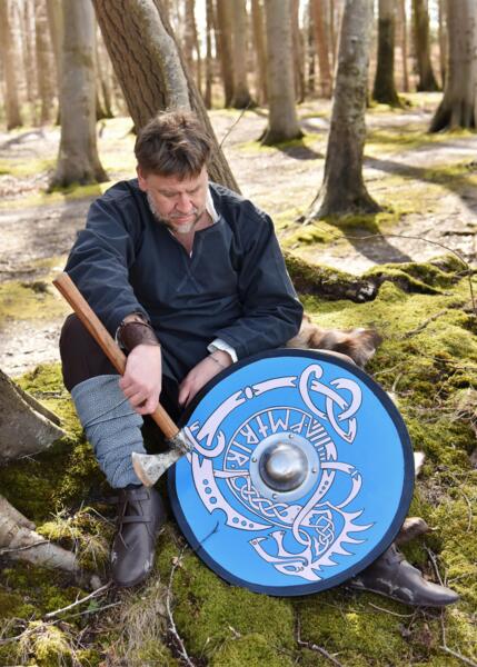 Vikinge Rundskjold Håndmalet