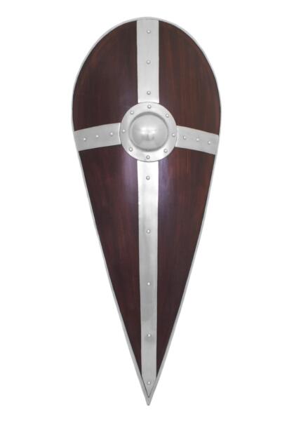 Normannisk Skjold med Kors i Stål