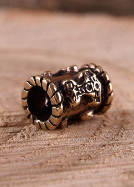 Viking Skæg- og Hårperle i Bronze med Thors Hammer