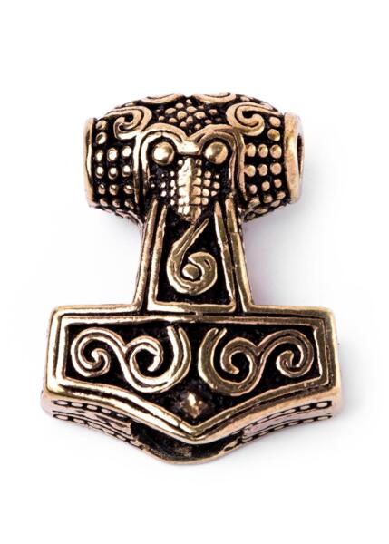 Viking Skæg- og Hårperle – Thors Hammer fra Skåne i Bronze
