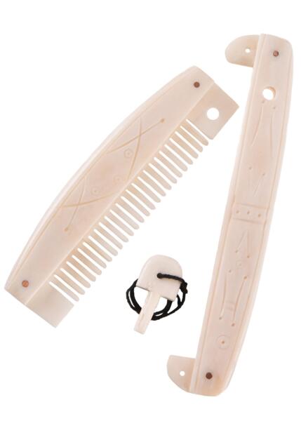 Middelalderkam i Ben med Etui – 12 cm