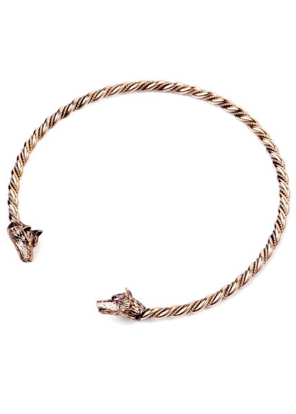 Viking Halsring med Ulvehoveder