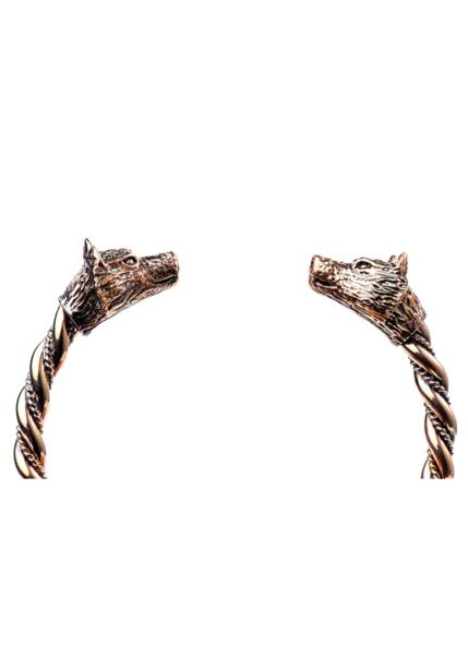 Stor vikingearmring med ulvehoveder