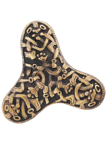 Trefliget vikingefibula i messing