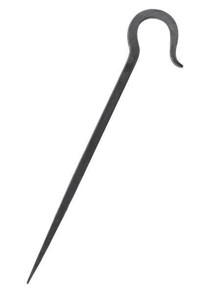 Håndsmedet teltpløk i stål – ca. 34 cm