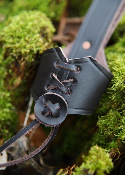 Bælteholder til drikkehorn i læder