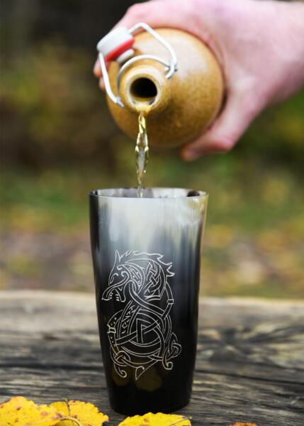 Drikkekrus i ægte horn – Fenrir