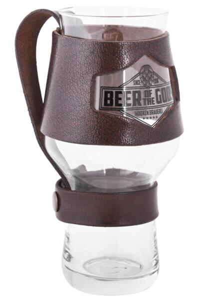 Ølglasholder i læder – brun