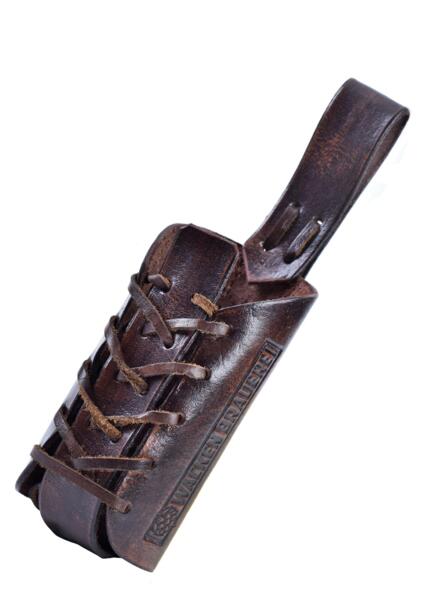 Flaskeholder i læder til bælte