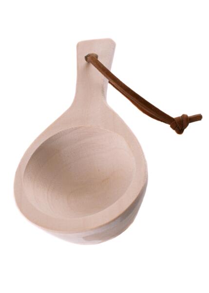 Øseske i træ med lædersnor