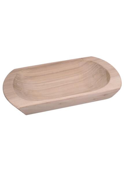 Mellemstort træfad i poppeltræ