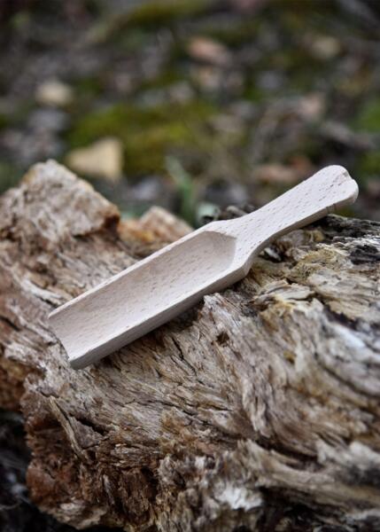 Doseringsske i bøgetræ