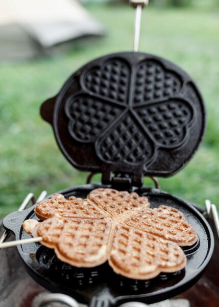Vendbart vaffeljern i støbejern