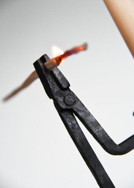 Rushlight-holder med lyskop