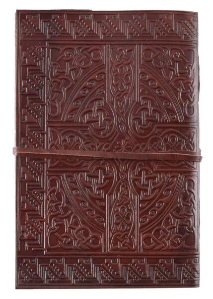 Læderdagbog med middelaldermotiv