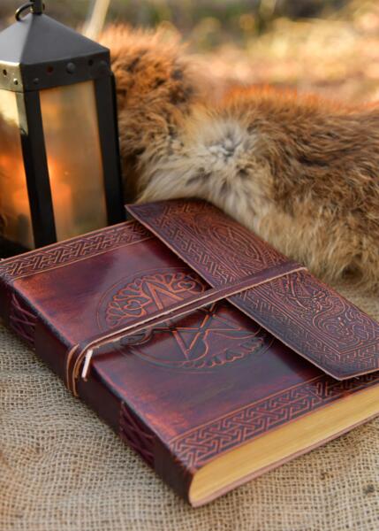 Læderdagbog med pentagram