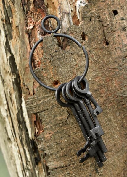 Fangevogter nøglering med 5 jernnøgler