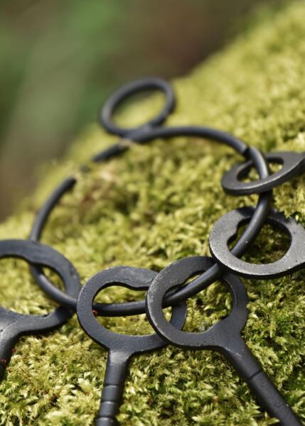 Fangevogter nøglering med 5 jernnøgler