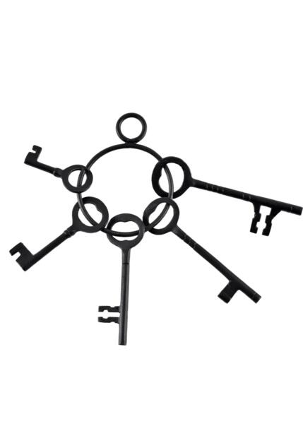 Fangevogter nøglering med 5 jernnøgler