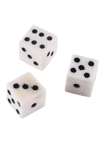 Terninger i ben – sæt med 3 stk.