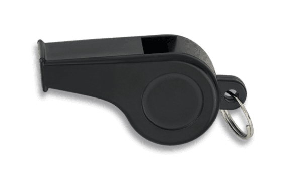 Sort fløjte med ring – lille, let og effektiv