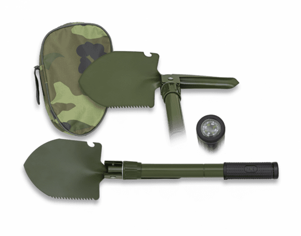Foldeskovl med hakke og kompas