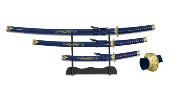 3-delt katana sæt Blå