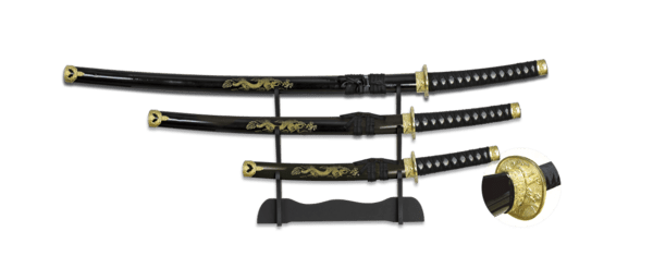 3 katanaer i sæt – klassisk sort