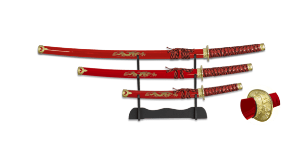 3 katanaer i sæt – rød