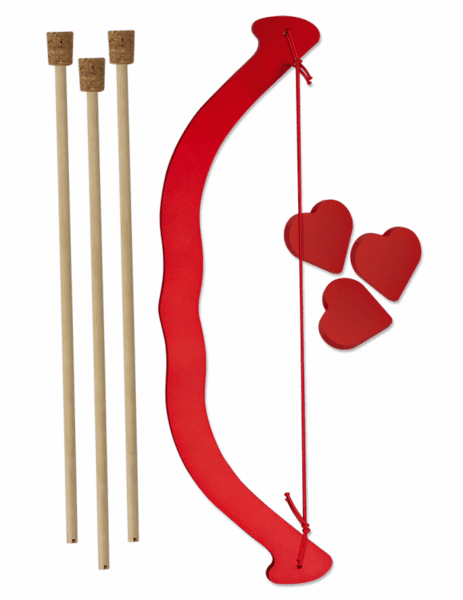 Træbue med pile -  legesæt rød